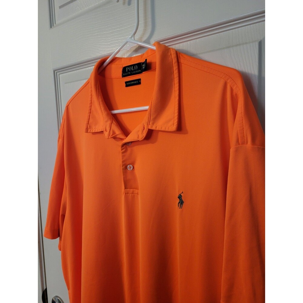 Polo Ralph Lauren XXL Performance Orange Polo Shirt Men's As Is Minor Marks